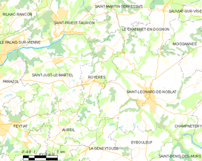 Poziția localității Royères