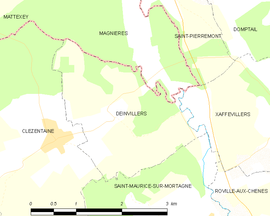 Mapa obce Deinvillers