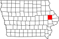 Map of Iowa highlighting Jones County.svg