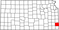 Map of Kanzas highlighting Crawford County