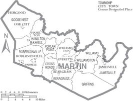 Kaart van Martin County