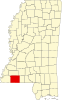 Map of Mississippi highlighting Amite County Map of Mississippi highlighting Amite County.svg
