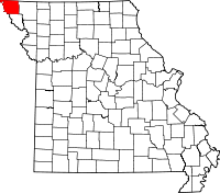 Округ Атчісон на мапі штату Міссурі highlighting