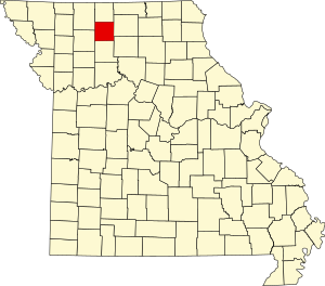 Mapa de Missouri destacando el condado de Grundy