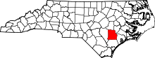 Harta e Duplin County në North Carolina