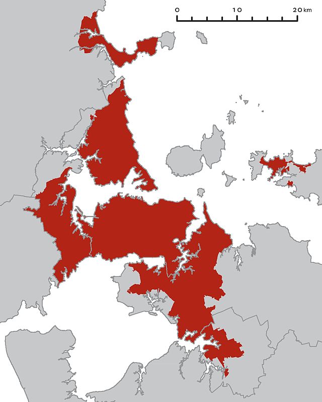 Poziția localității Auckland