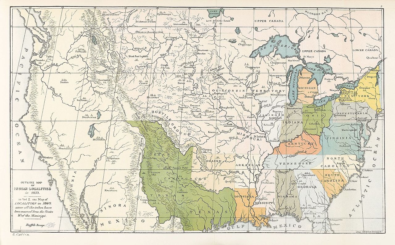 american indians map outline