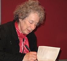 Canadian author Margaret Atwood in 2009, who both contributed to the development of the garrison mentality and exhibited it in her own literature. Margaret-Atwood 19.10.2009.jpg