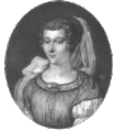 Lithography of Marie le Jars de Gournay