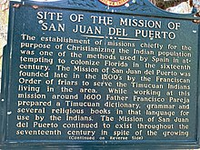 Marker, Mission of San Juan del Puerto Marker, Mission of San Juan del Puerto.jpg