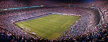 Bank of America Stadium, home of the Carolina Panthers and Charlotte FC Mexico vs Iceland Panorama (4463906303).jpg