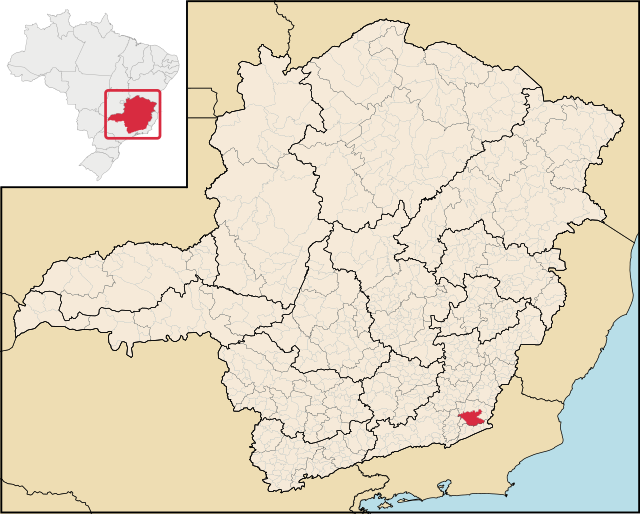 Localização de Leopoldina em Minas Gerais