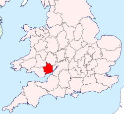 Monmouthshire shown within England and Wales