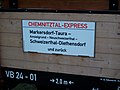 Motordraisine Chemnitzalexpress, Zuglaufschild (2017)
