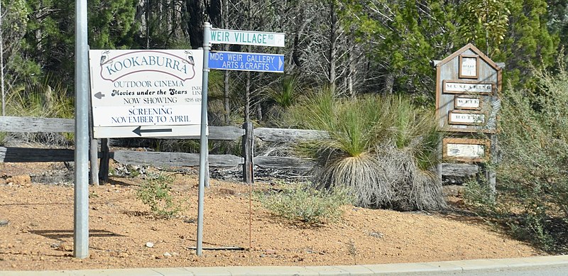 File:Mundaring weir road, Weir Village road and Allen road signs.jpg