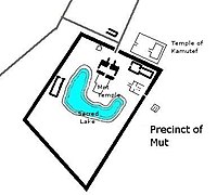 Precinct of Mut at the Karnak temple complex Mut Temple Map.jpg