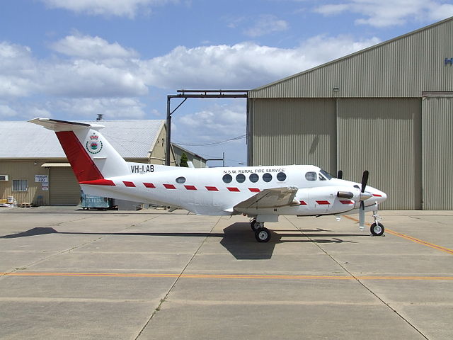 Beechcraft B200T Super King Air with belly camera hatch aft of the wing