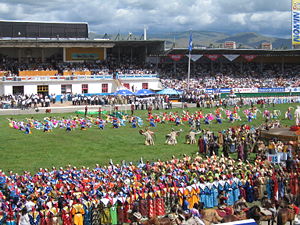 Naadam-Feier 2006 mit Blick auf die Haupttribüne