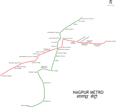 Nagpur Metro rail map Nagpur Metro rail map.png