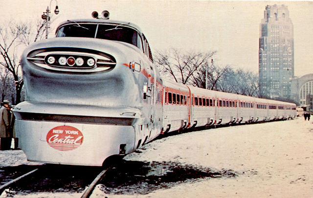 The New York Central Railroad's Aerotrain at the Buffalo Central Terminal in 1956.