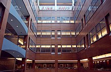 The Information and Technology Building is home to the William and Anita Newman Library. Newman Library 2.jpg