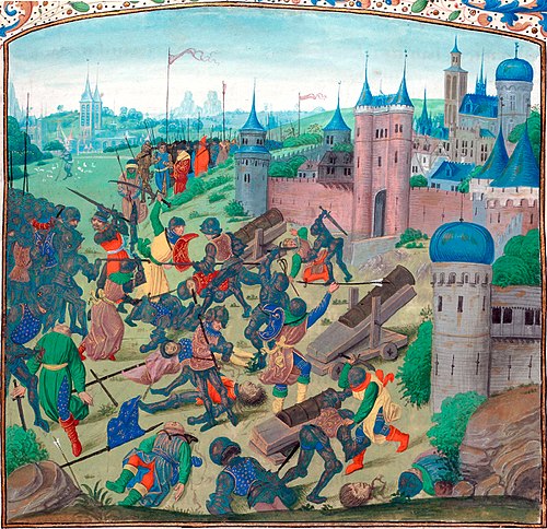 De Slag bij Nicopolis in 1389, door een 15de-eeuwse Vlaamse artiest