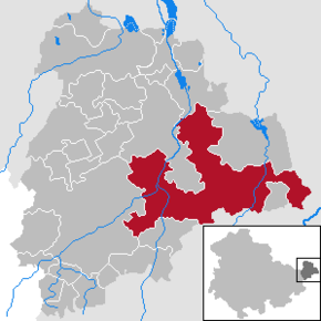 Poziția Nobitz pe harta districtului Altenburger Land