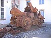 Wreckage of a steam locomotive that was destroyed in Treuchtlingen in World War II