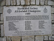 Plaque in commemoration of 1899 All-Ireland Championship OC Horse&JockeyHurling2.038.jpg