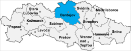 Districtul Bardejov - Localizare