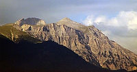 Планината Олимп с връх Стефани (венец), изглед откъм Олимпик Бийч