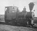 Orenstein & Koppel 0-4-0 steam locomotive built in 1914 for hauling sugar cane trains at Millaquin mill.jpg