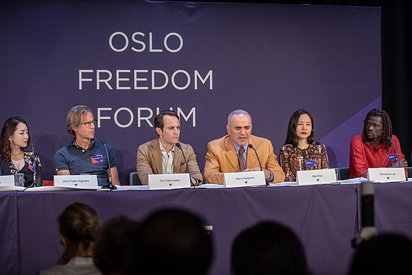 From the press conference of the 2018 Oslo Freedom Forum.