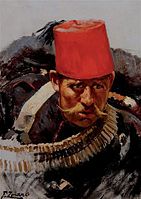 Ottoman Soldier during the Battle of Domokos by Fausto Zonaro.