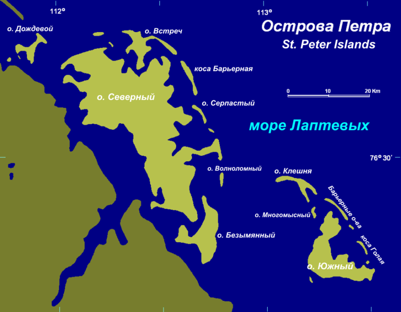 Остров Петра первого на карте