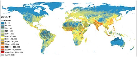 Overlap between future population distribution and extreme heat[162]