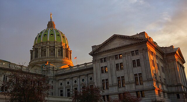 Image: PA State Capitol Building twilight