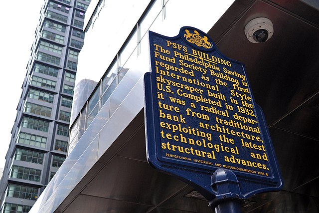 Historical marker for the building at 1200 Market Street