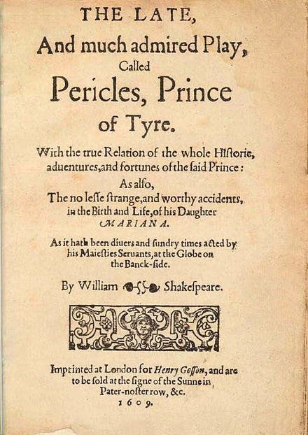 The 1609 quarto edition title page.