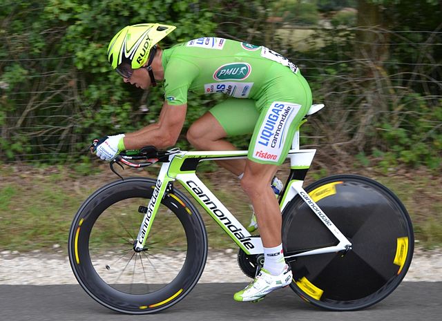 Sagan at the 2012 Tour de France. Sagan won the points classification, winning three stages during the race.