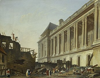 Another view of the demolitions in front of the Colonnade, by Pierre-Antoine Demachy, 1764