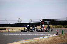 Race with electric go-karts at Sonoma Raceway in USA, 2013. RESRace2startinggrid.jpg