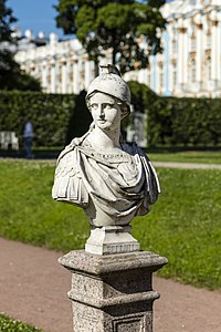 Buste de Bellone dans le parc du palais Catherine, Pouchkine, Russie
