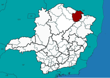 Immediate Geographic Region of Salinas, in the state of Minas Gerais, Brazil. Regiao imediata de Salinas, Minas Gerais.svg