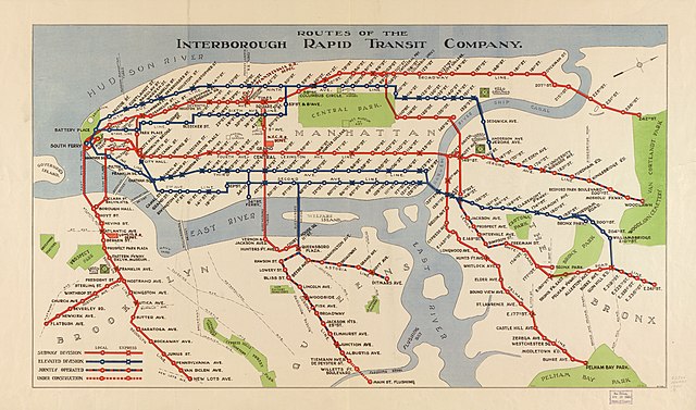 Routes of the Interborough Rapid Transit Company, 1924
