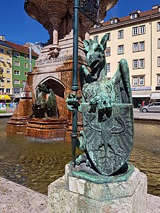 Rudolfsbrunnen, public well in Innsbruck, Tyrol Photograph: Simon04