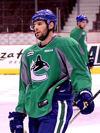 Centre Ryan Kesler won the award in 2011 Ryan Kesler Canucks practice 2012.jpg