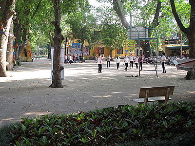 A basketball training course at the Phan Đình Phùng High School, Hanoi, Vietnam.