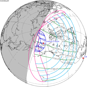 Mapa del eclipse general.