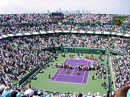 The Miami Open tennis tournament was held at Crandon Park in Key Biscayne from 1987 until 2019 when it moved to Hard Rock Stadium in Miami Gardens.